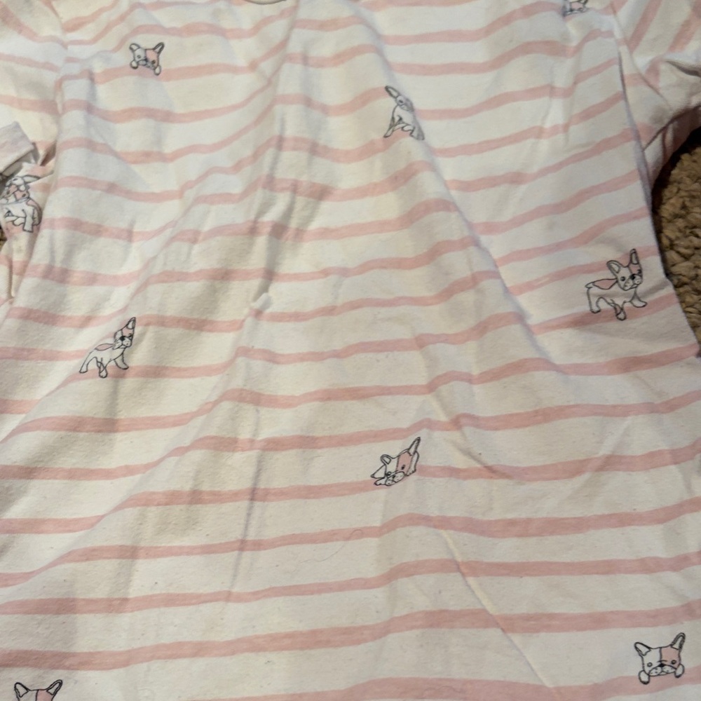 Pink and White Striped Belt with Dog Print
